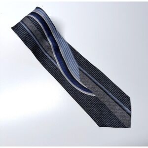 Don Jonathan Blue‎ Gray Striped Necktie Retro Executive Office Core Power Tie